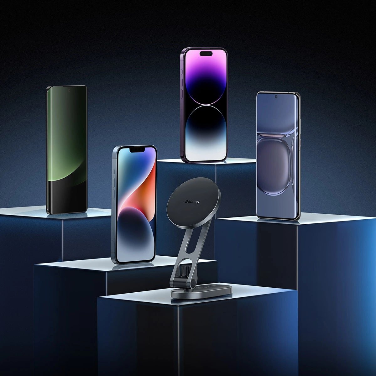 Baseus T - Space Series MagSafe Μαγνητική Βάση Αυτοκινήτου για το Ταμπλό Αυτοκινήτων Tesla - Silver - C40151300S11 - 00