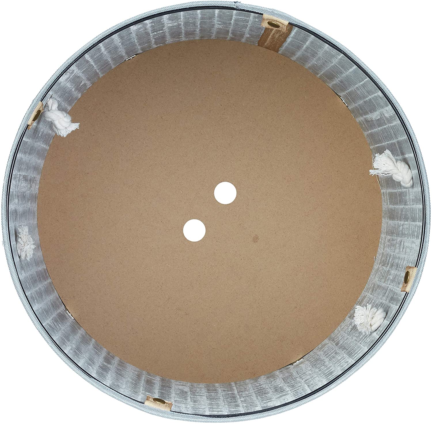 Relaxdays Πτυσσόμενο Στρόγγυλο Καλάθι Απλύτων από Μπαμπού με Καπάκι - Grey / White - 4052025961886