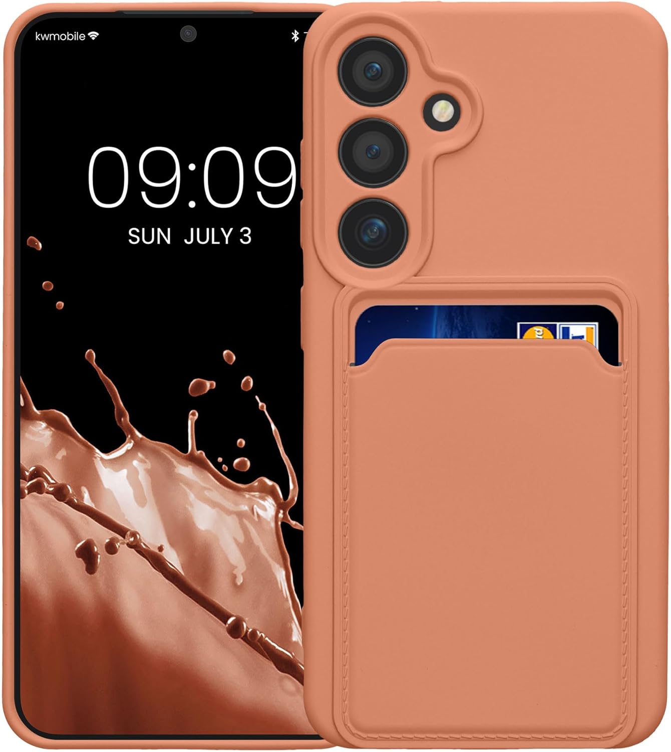 KW Samsung Galaxy S24 Θήκη Σιλικόνης TPU με Υποδοχή για Κάρτα - Grapefruit Pink
