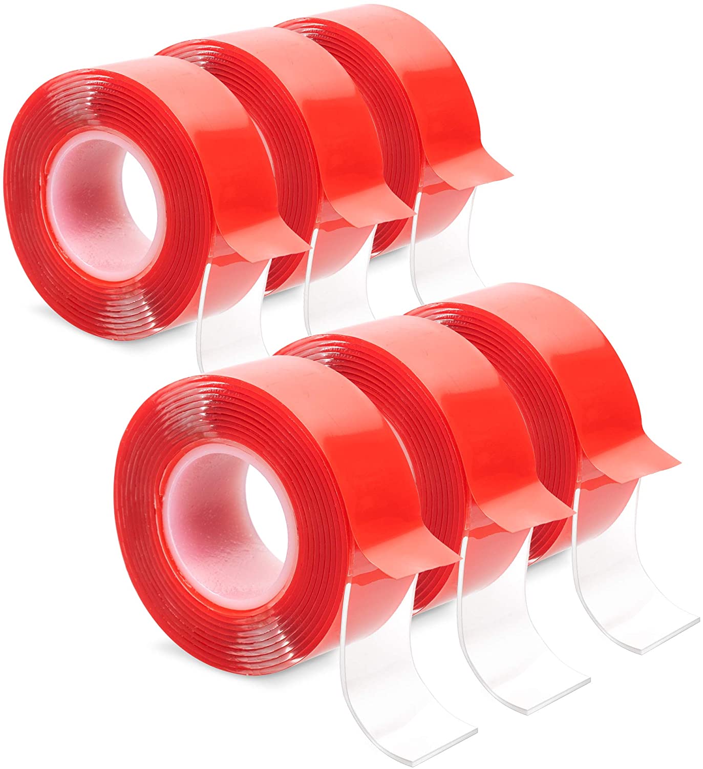 Navaris 6x Rolls of Double - Sided Tape 6 Επαναχρησιμοποιούμενες Κολλητικές Ταινίες Διπλής Όψεως - Διάφανες - 52340.01