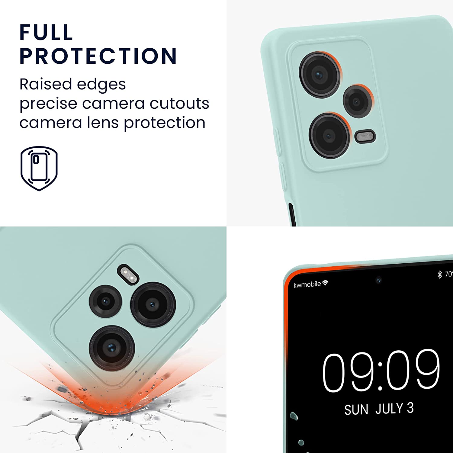 KW Xiaomi Redmi Note 12 Pro Θήκη Σιλικόνης Rubberized TPU - Cool Mint - 60733.200