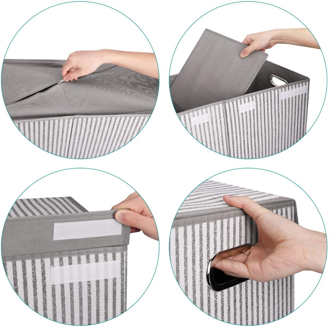 Navaris Καλάθι Απλύτων με Δύο Διαμερίσματα και Καπάκι - White / Grey - 49579.02.22