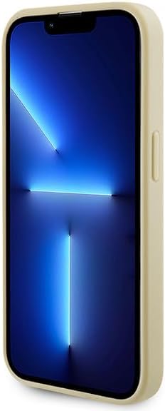 Guess iPhone 15 Pro Max Saffiano MagSafe Σκληρή Θήκη με Πλαίσιο Σιλικόνης και MagSafe - Gold - GUHMP15XPSAHMCB