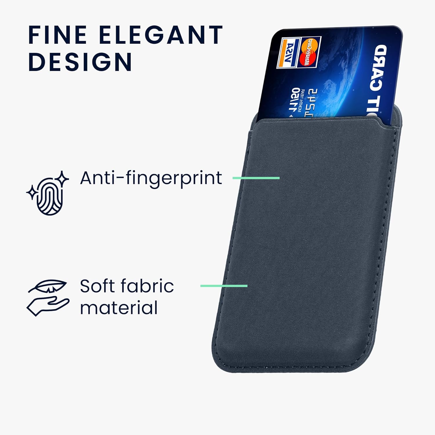 KW iPhone Μαγνητική Θήκη για Πιστωτικές Κάρτες από Συνθετικό Δέρμα - Caribbean Blue