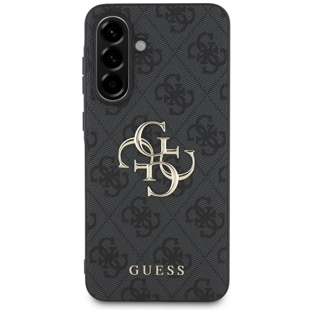 Guess Samsung Galaxy A36 5G - Big 4G Logo Classic Logo - Σκληρή Θήκη με Επένδυση από Οικολογικό Δέρμα - Black - GUHCSA364GMGGR