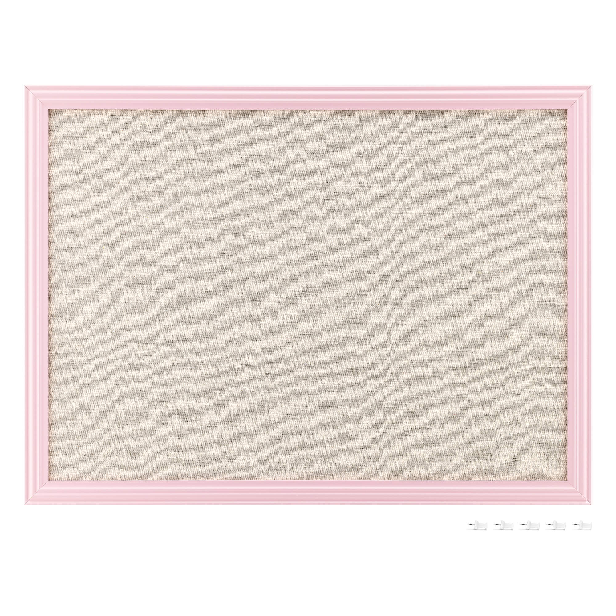 Navaris Πίνακας Ανακοινώσεων από Λινό Ύφασμα με Κορνίζα - Pink / Beige - 56832.2.01