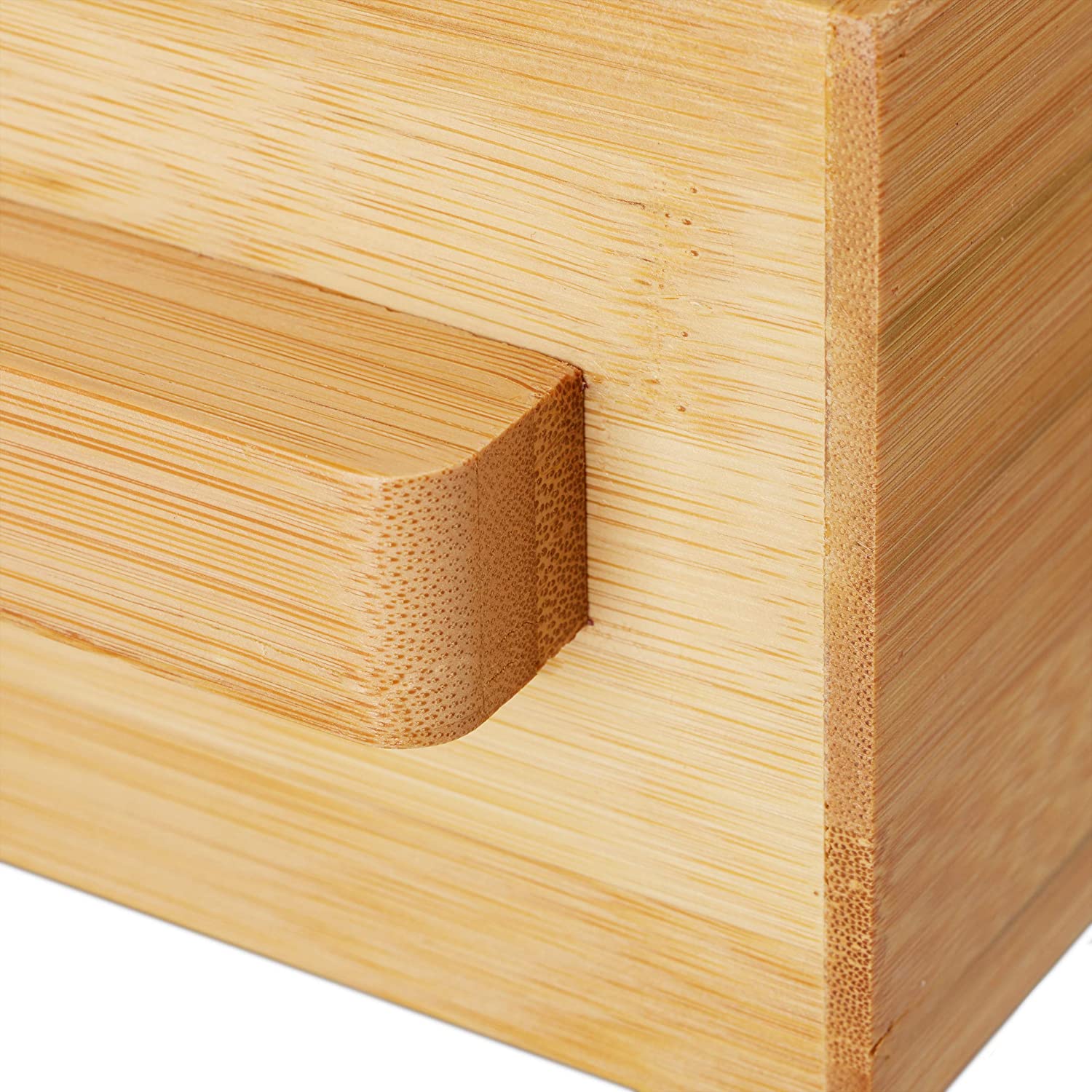 Relaxdays Θήκη για Mαχαιροπήρουνα από Mπαμπού με Xώρο για Xαρτοπετσέτας - Natural - 4052025259532