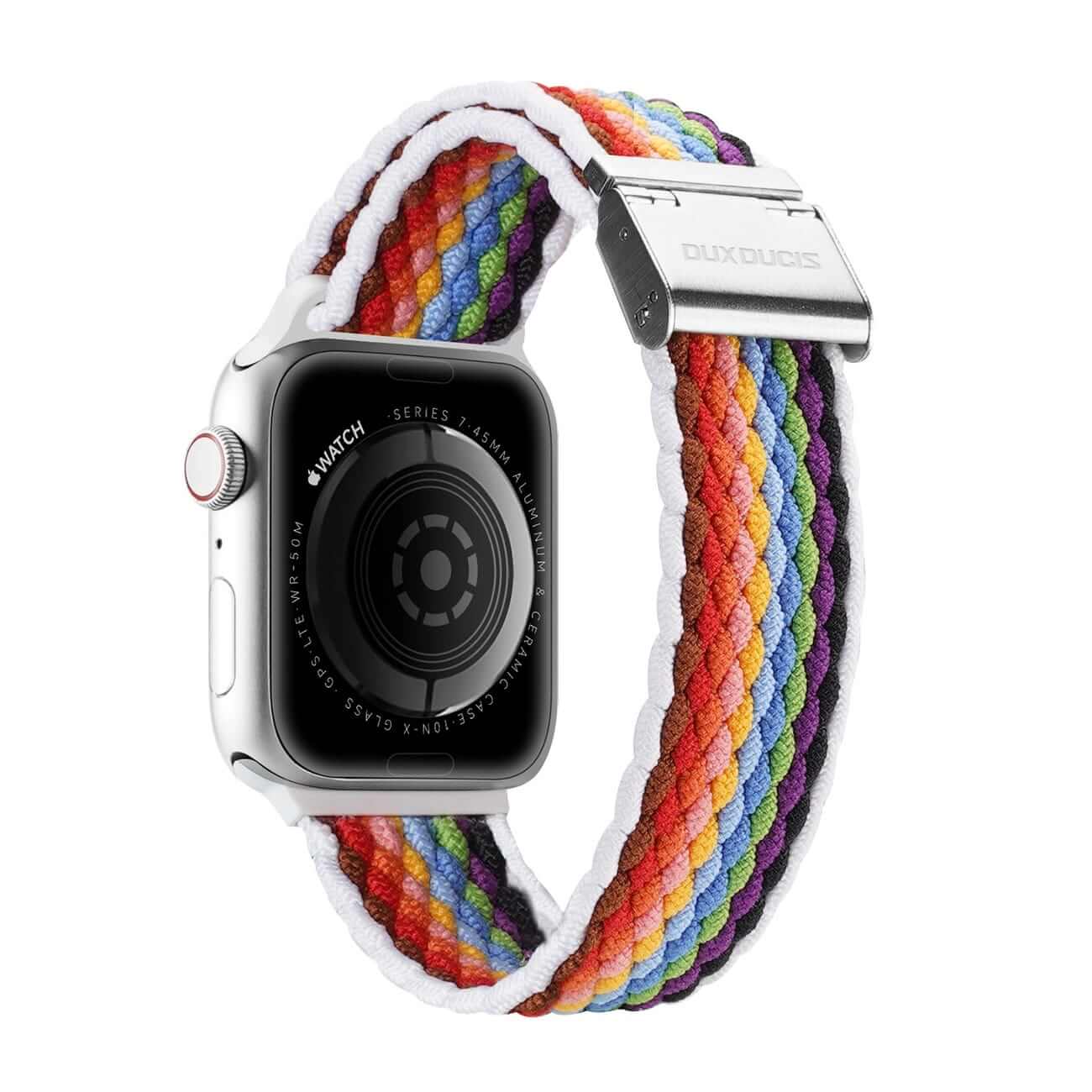 Dux Ducis Λουράκι Apple Watch 2/3/4/5/6/7/8/9/10/11 - SE (1/2/3) - 38/40/41/42mm Braided Band Mixture II Version από Νάιλον - Pale Stripes - Multicolor