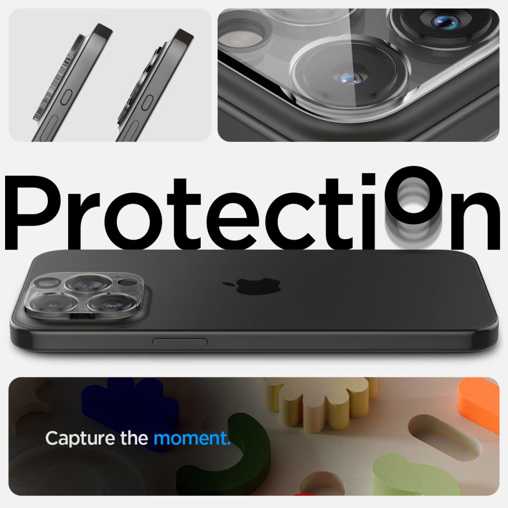 Spigen iPhone 14 Pro / 14 Pro Max / 15 Pro / 15 Pro Max / 16 Pro / 16 Pro Max Aparatu Optik.TR Αντιχαρακτικό Γυαλί για την Κάμερα - 2 Τεμάχια - Διάφανο