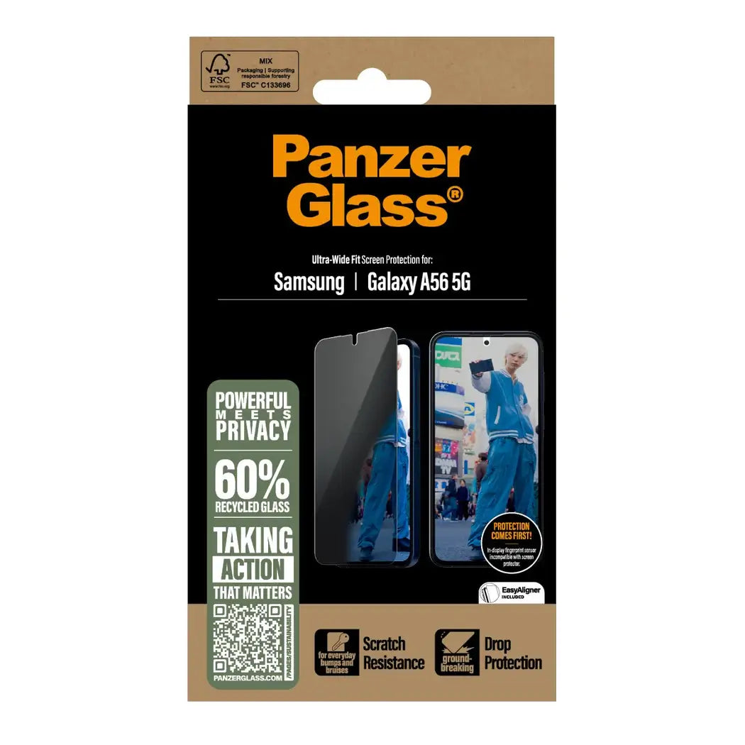 PanzerGlass Samsung Galaxy A56 5G Privacy Ultra-Wide Fit Full Screen Αντιχαρακτικό Γυαλί Οθόνης - Black