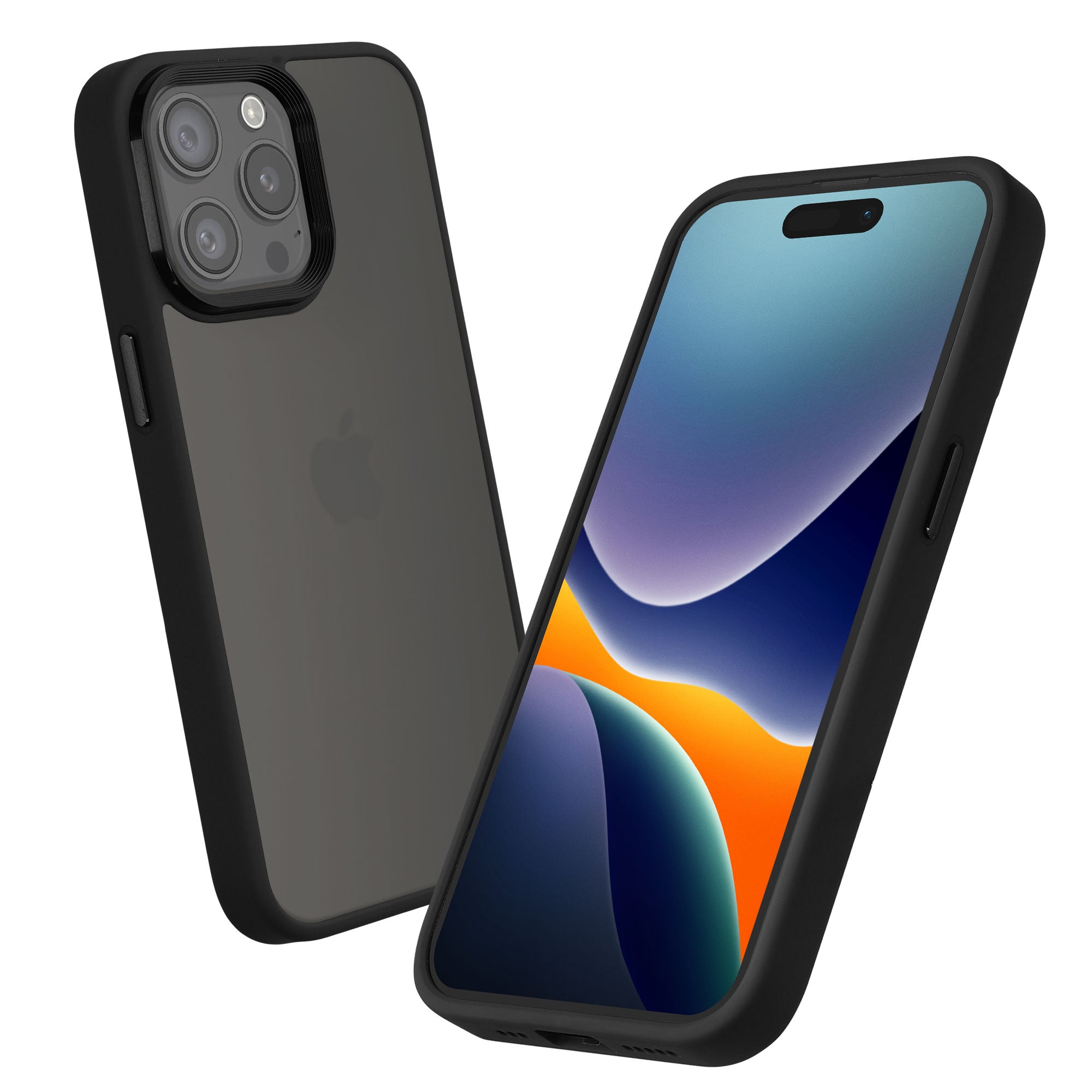 Kalibri iPhone 15 Pro Max Σκληρή Θήκη με Πλαίσιο Σιλικόνης - Black / Ημιδιάφανη