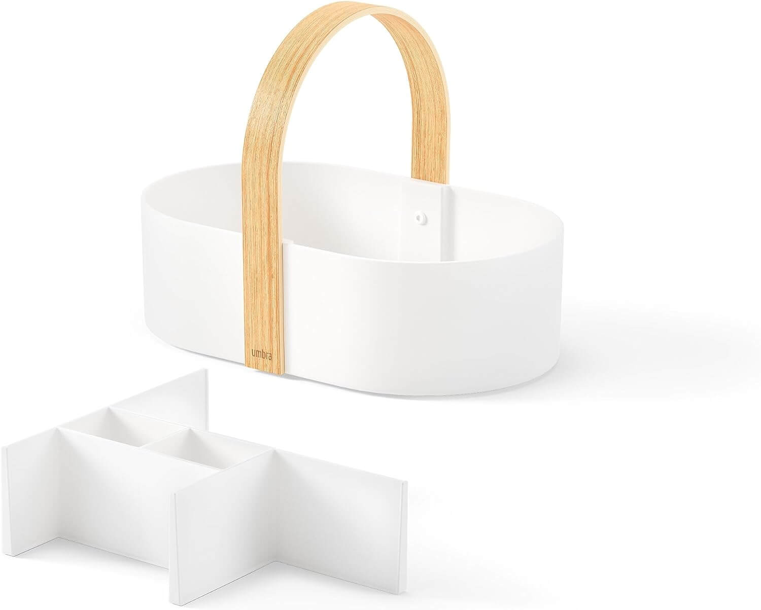 Umbra Bellwood Caddy Κουτί Αποθήκευσης - Οργάνωσης με Ξύλινη Λαβή - Natural / White