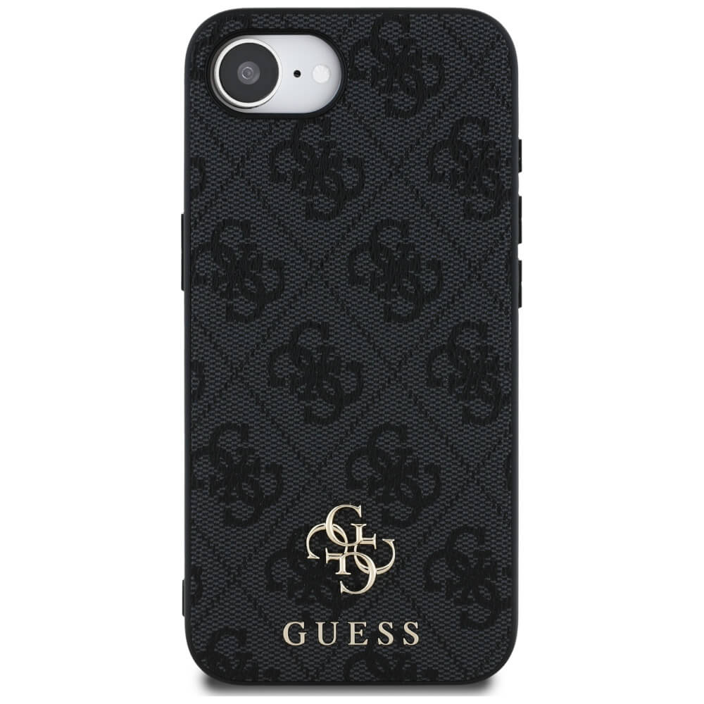 Guess iPhone 16e - 4G Small 4G and Classic - MagSafe Σκληρή Θήκη με Επένδυση από Οικολογικό Δέρμα - Black - GUHMPSE4P4SM4MK