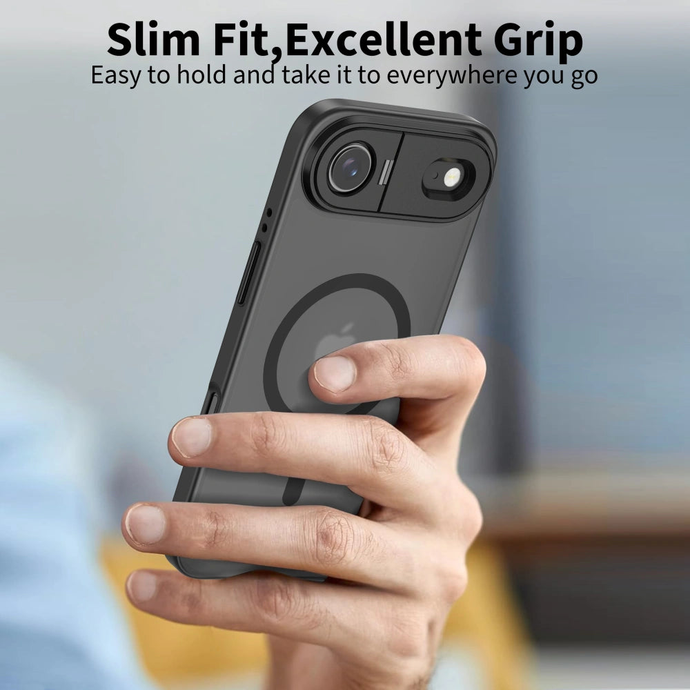 Tech-Protect iPhone Air - Magstand MagSafe - Σκληρή Θήκη με Πλαίσιο Σιλικόνης και Stand - Matte Black / Ημιδιάφανη