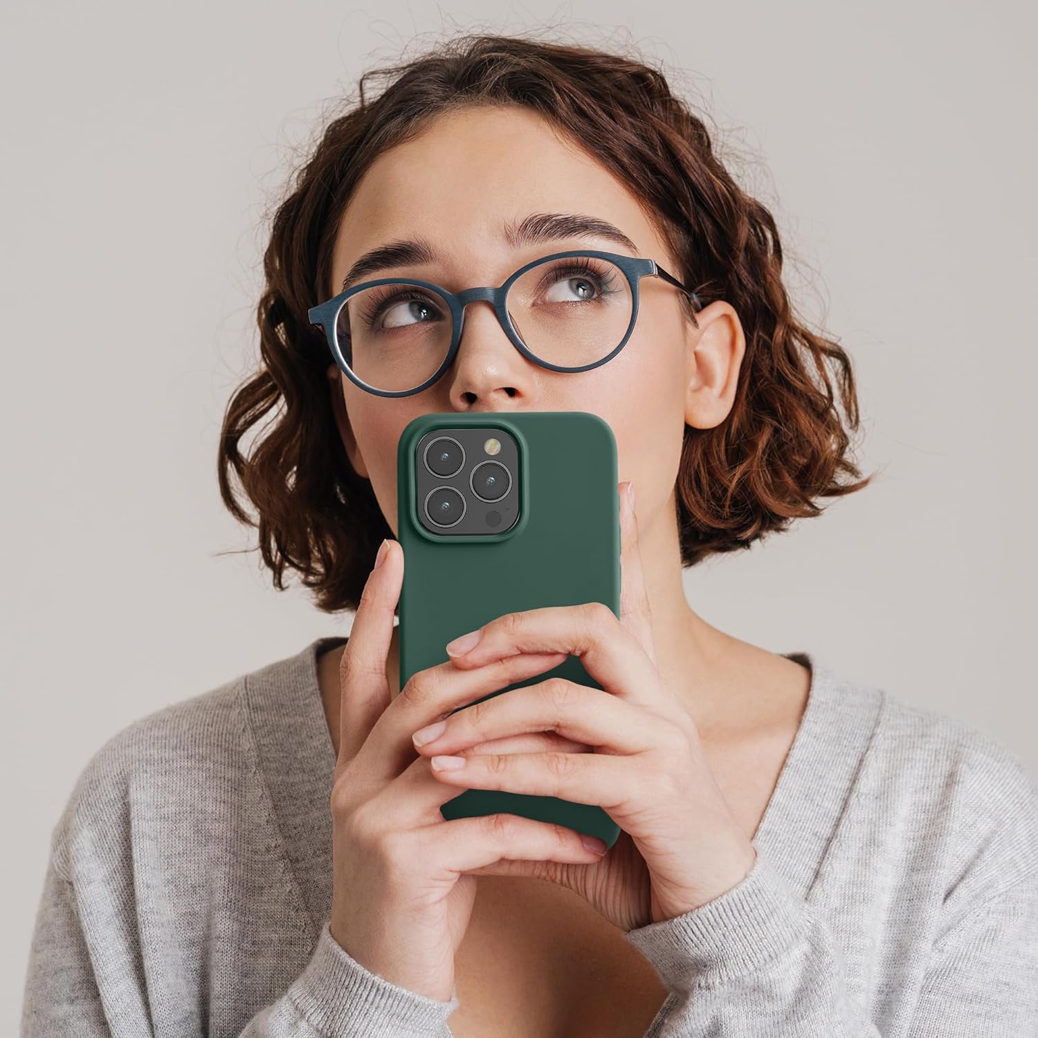 Kalibri iPhone 15 Pro Max Θήκη Σιλικόνης Rubberized TPU - Forest Green