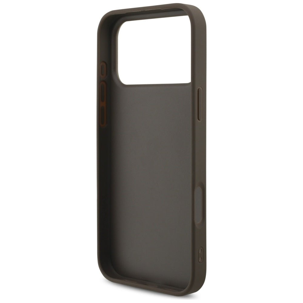 Guess iPhone 17 Pro Max - 4G Big Logo - Σκληρή Θήκη με Πλαίσιο Σιλικόνης και Επένδυση Συνθετικού Δέρματος - Brown - GUHCP17X4GMGBR