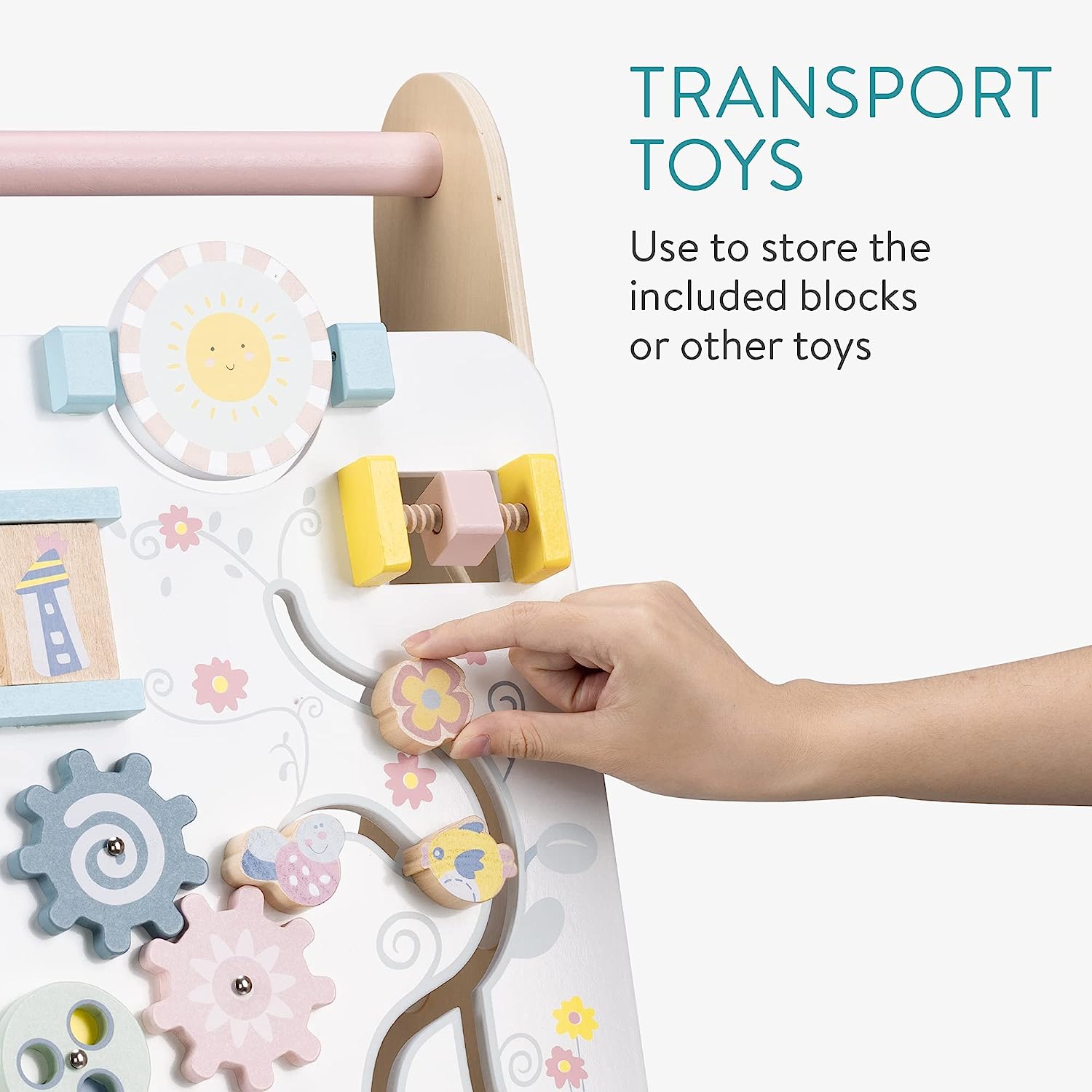 Navaris Ξύλινη Περπατούρα με Στοιχεία Παιχνιδιού - Beige / Colourful - 59479.01