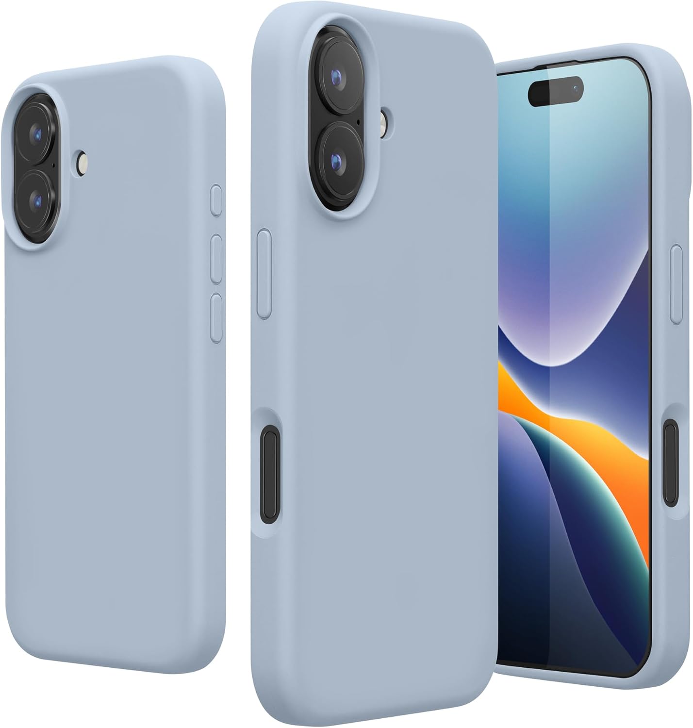 KW iPhone 16 Θήκη Σιλικόνης Rubberized TPU - Light Blue Matte