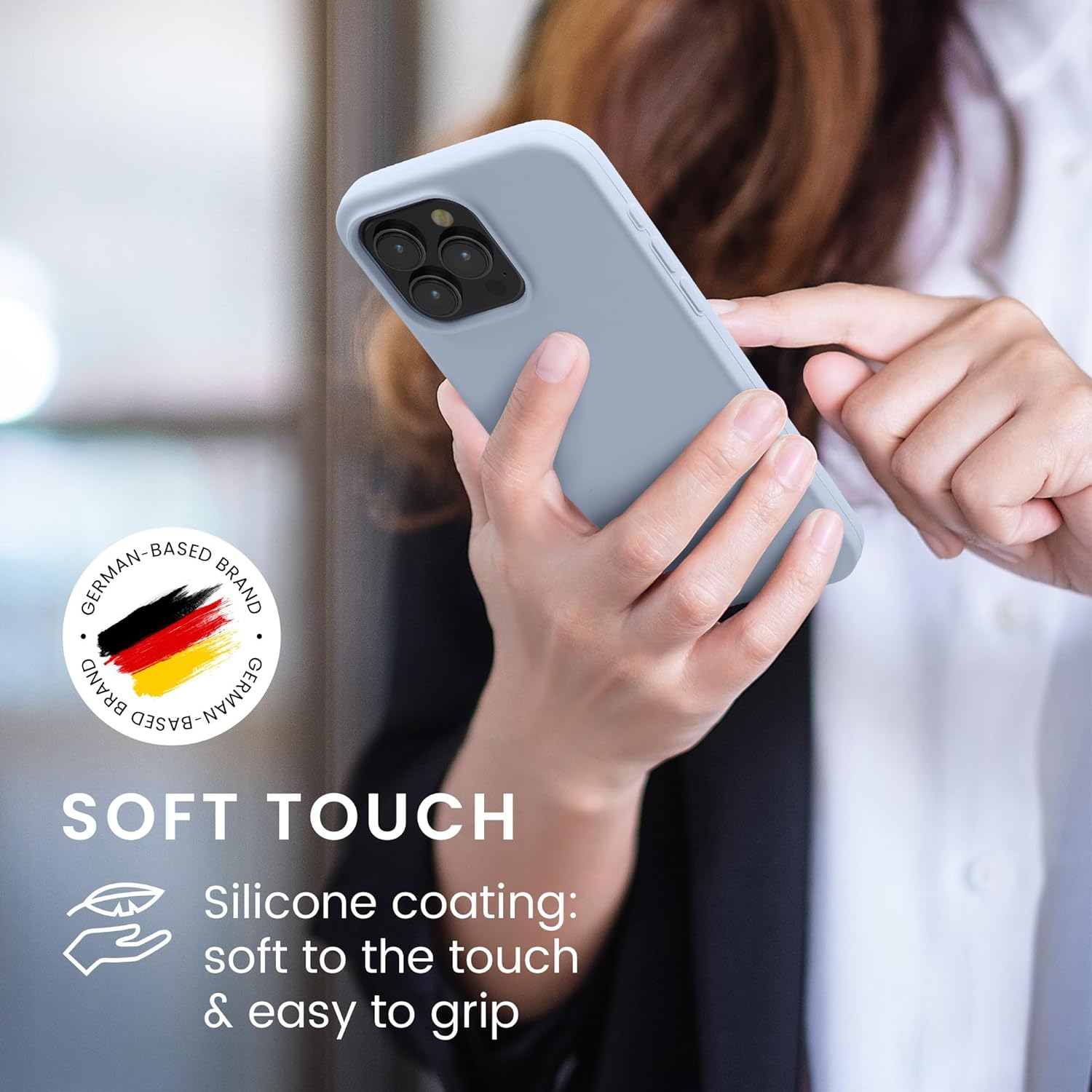 KW iPhone 15 Pro Max Θήκη Σιλικόνης Rubberized TPU - Light Blue Matte