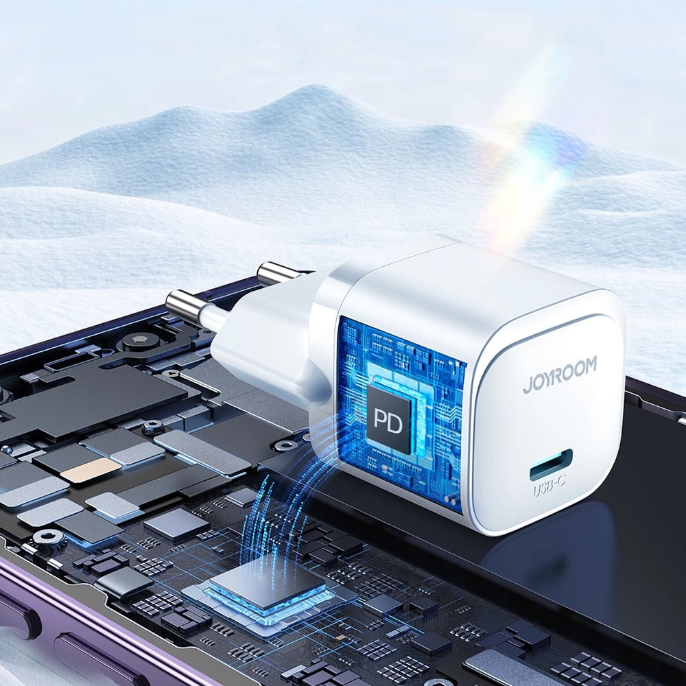 Joyroom Mini PD 20W Οικιακός Φορτιστής Γρήγορης Φόρτισης με Θύρα Type-C - White - JR-TCF02