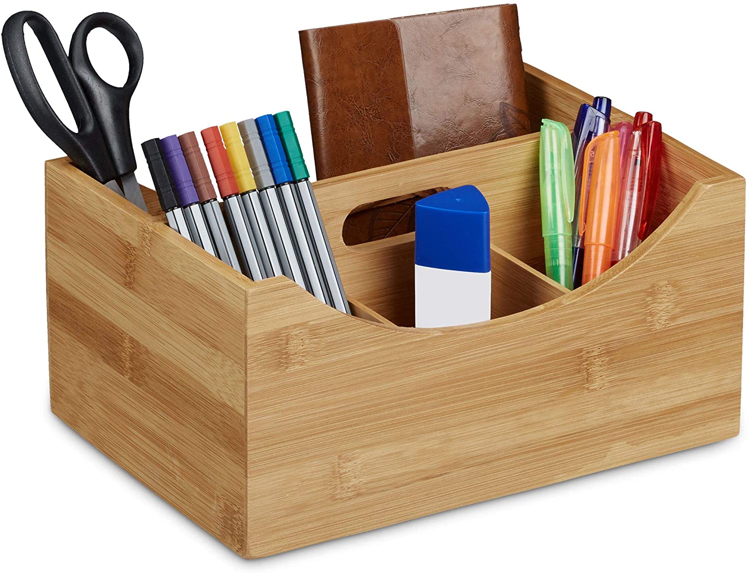 Relaxdays Διοργανωτής Γραφείου από Μπαμπού - Natural - 4052025205430