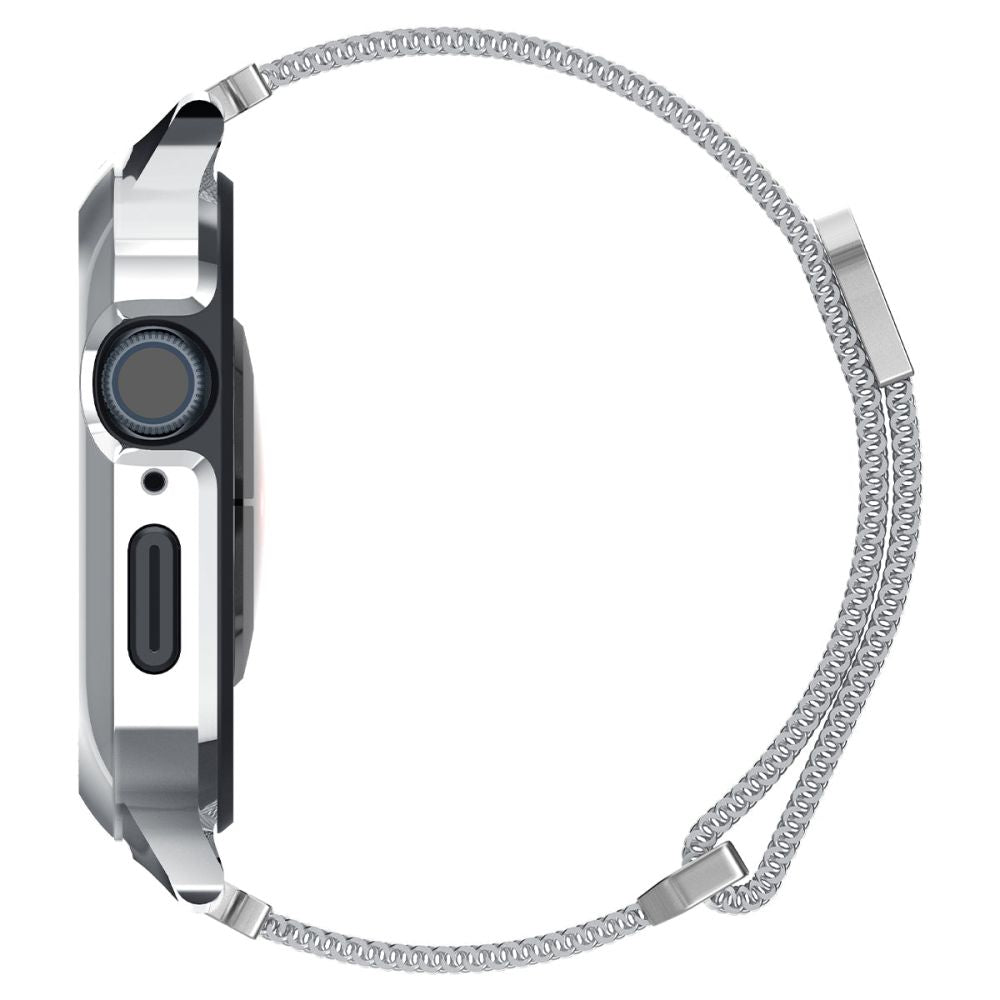 Spigen Λουράκι Apple Watch 7 / 8 / 9 - 45 mm Metal Fit Prowith Protective Case με Θήκη Προστασίας - Silver