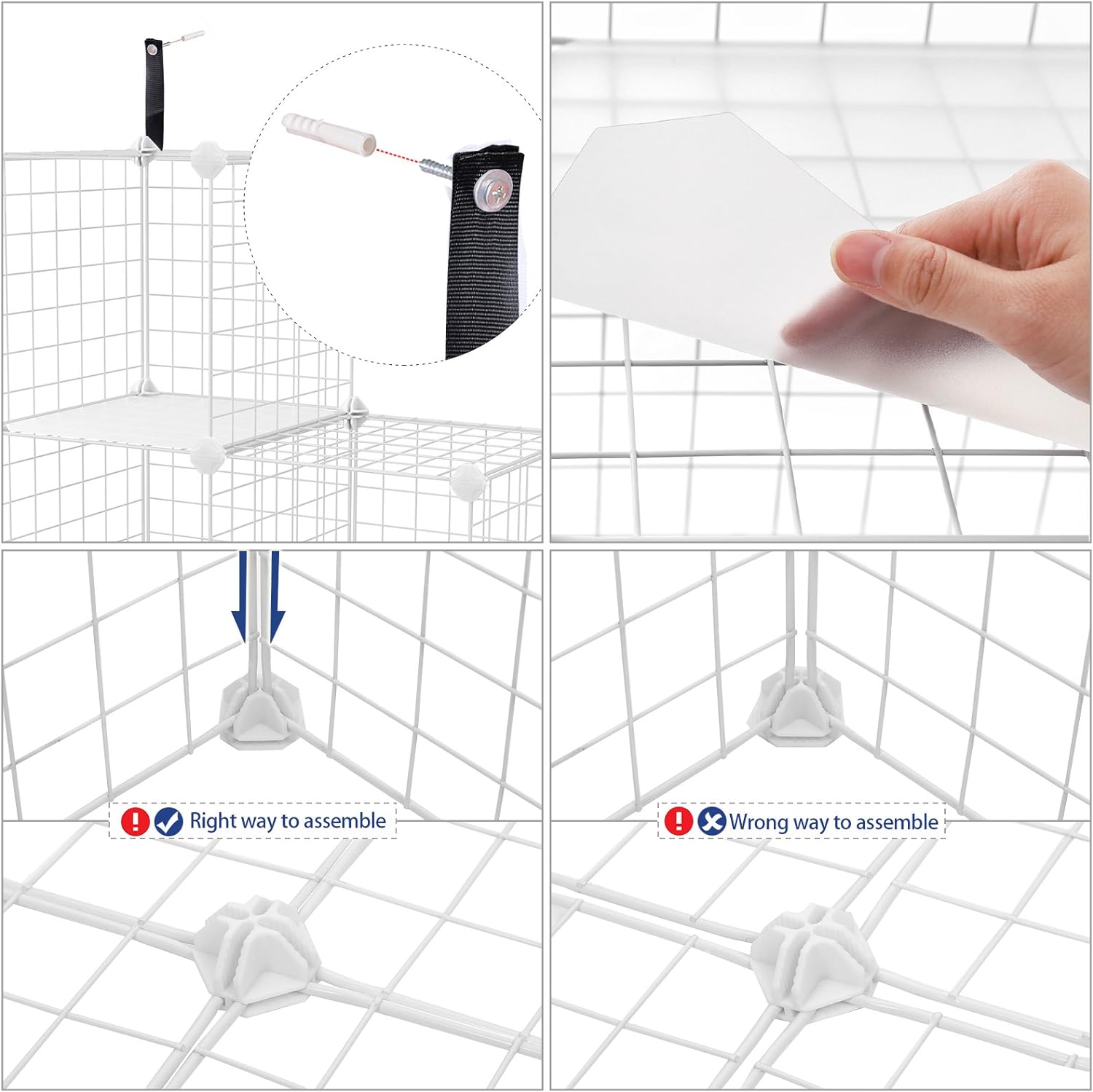 Songmics Σύστημα Αποθήκευσης με 6 Ράφια από Μεταλλικό Πλέγμα - White - LPI111W