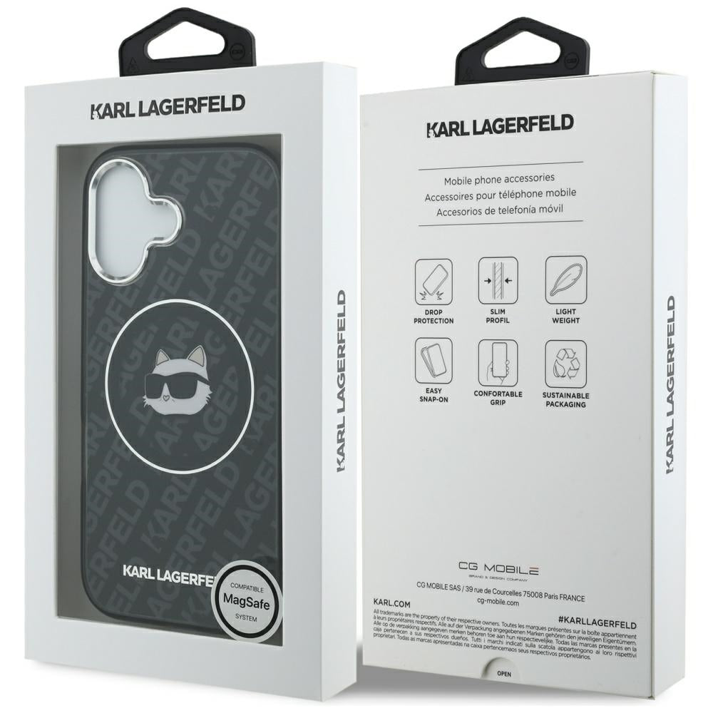 Karl Lagerfeld iPhone 17 - IML Choupette Head Logo MagSafe - Σκληρή Θήκη με Πλαίσιο Σιλικόνης - Black - KLHMP17SHMKBCHOK