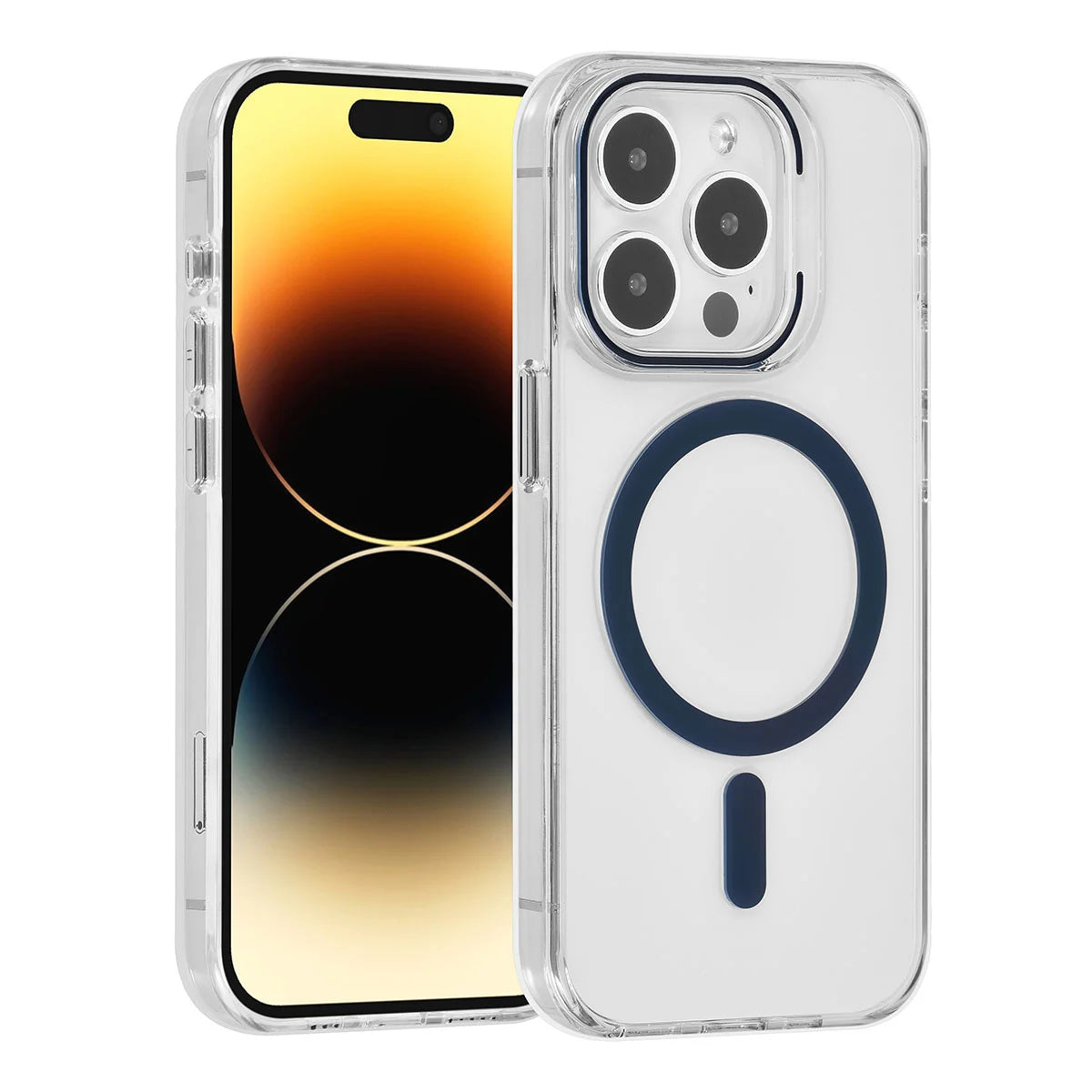 Tuniq iPhone 15 Pro - MagSafe Σκληρή Θήκη με Πλαίσιο Σιλικόνης - Διάφανη / Σκούρο Μπλε