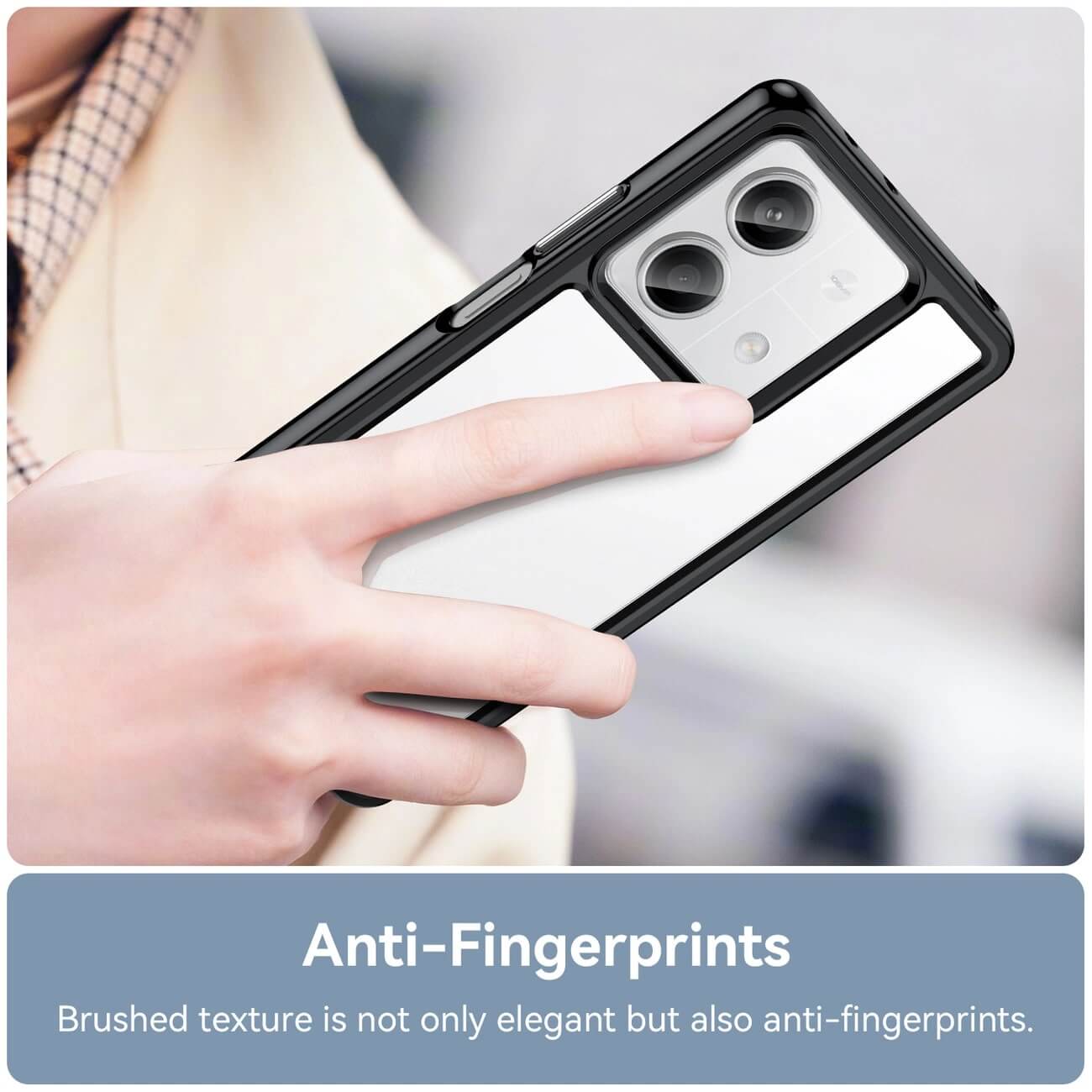 OEM Xiaomi Redmi Note 13 5G Outer Space Σκληρή Θήκη με Πλαίσιο Σιλικόνης - Black