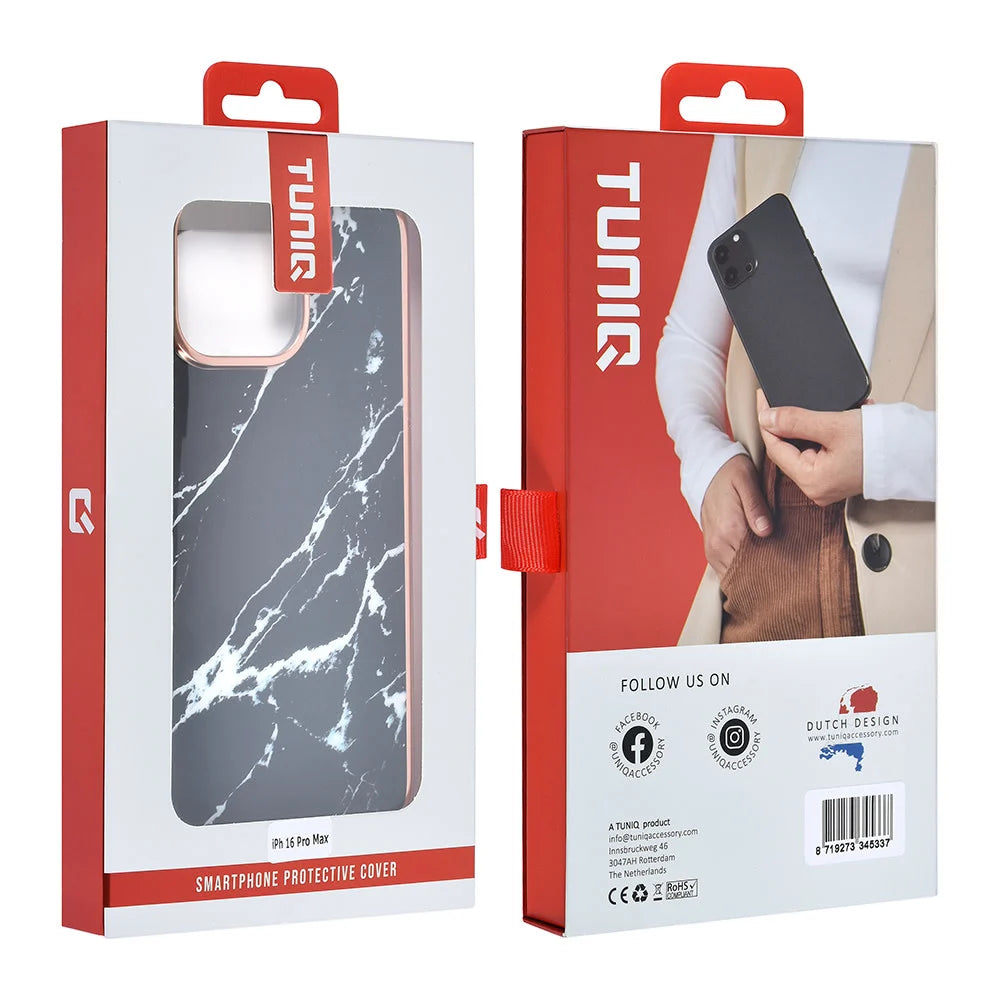 Tuniq iPhone 16 Pro Max Silicone Θήκη Σιλικόνης - Marble / Black
