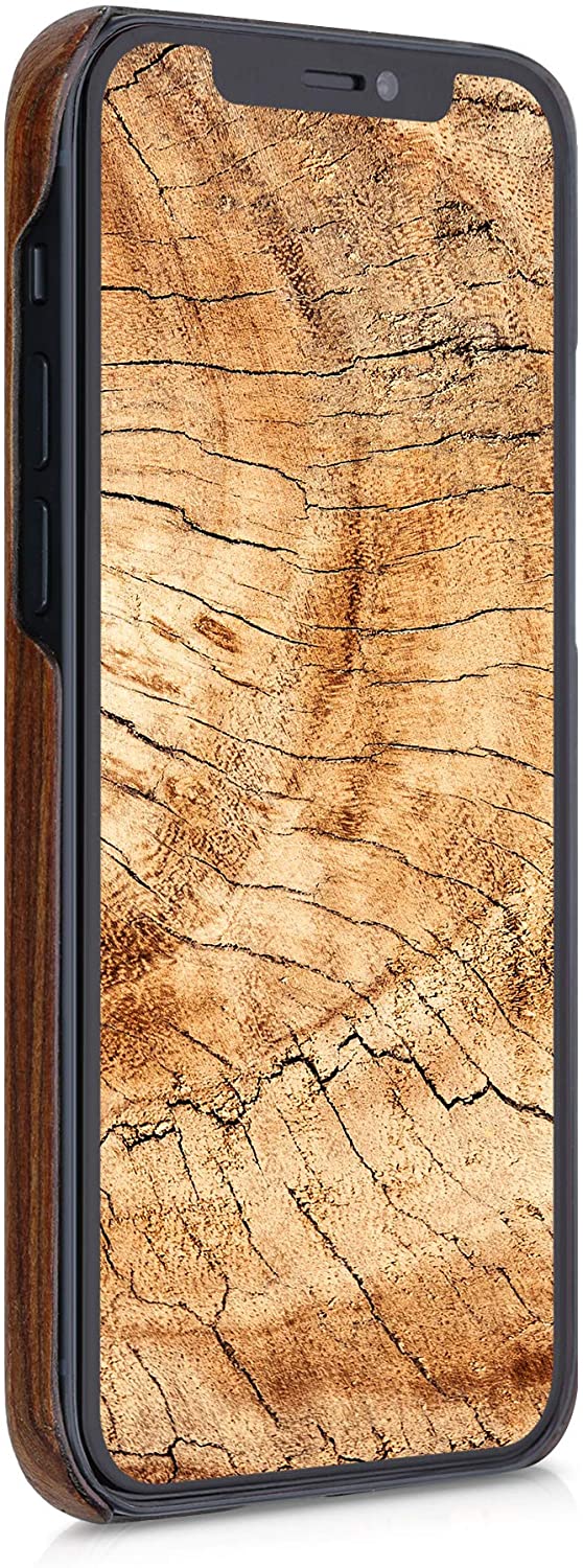 Kalibri iPhone 12 / iPhone 12 Pro Σκληρή Θήκη από Φυσικό Ξύλο - Brown - 53047.05