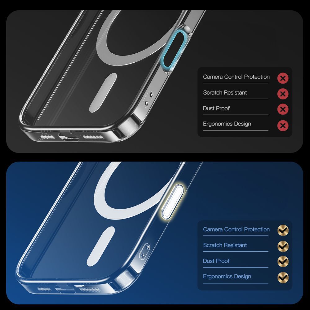 Tech-Protect iPhone 16 Pro Flexair Hybrid CC MagSafe Σκληρή Θήκη με Πλαίσιο Σιλικόνης και MagSafe - Διάφανη