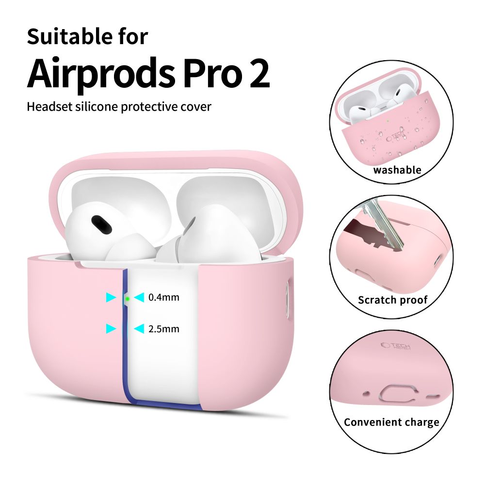 Tech-Protect AirPods Pro 1 / 2 Θήκη Σιλικόνης - Silicone - Dusty Pink
