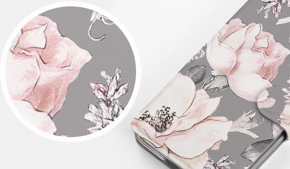 Mobiwear iPhone 12 Pro Θήκη Βιβλίο Slim Flip - Design Pink Pastel Flowers - MX06S