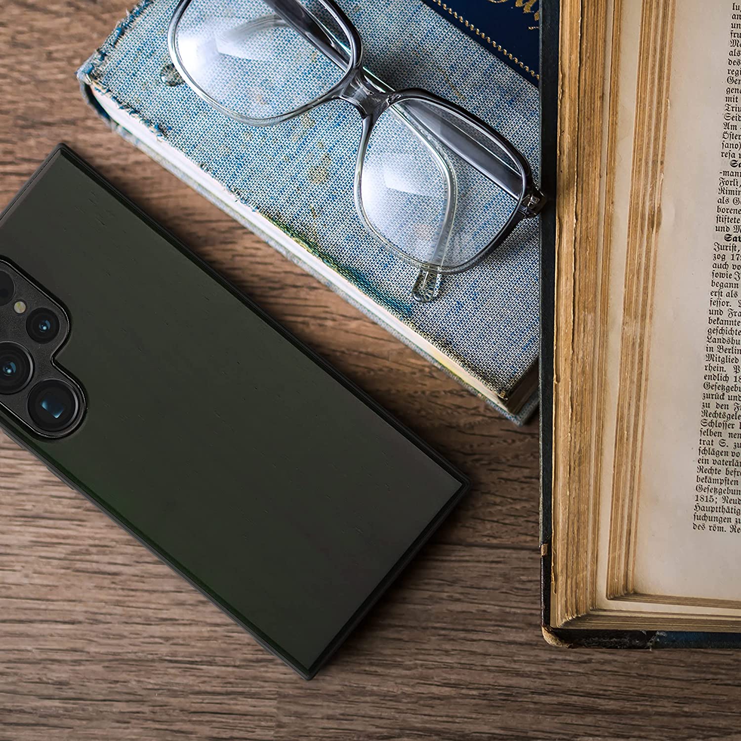 KW Samsung Galaxy S23 Ultra Θήκη από Φυσικό Ξύλο - Dark Green - 60296.80