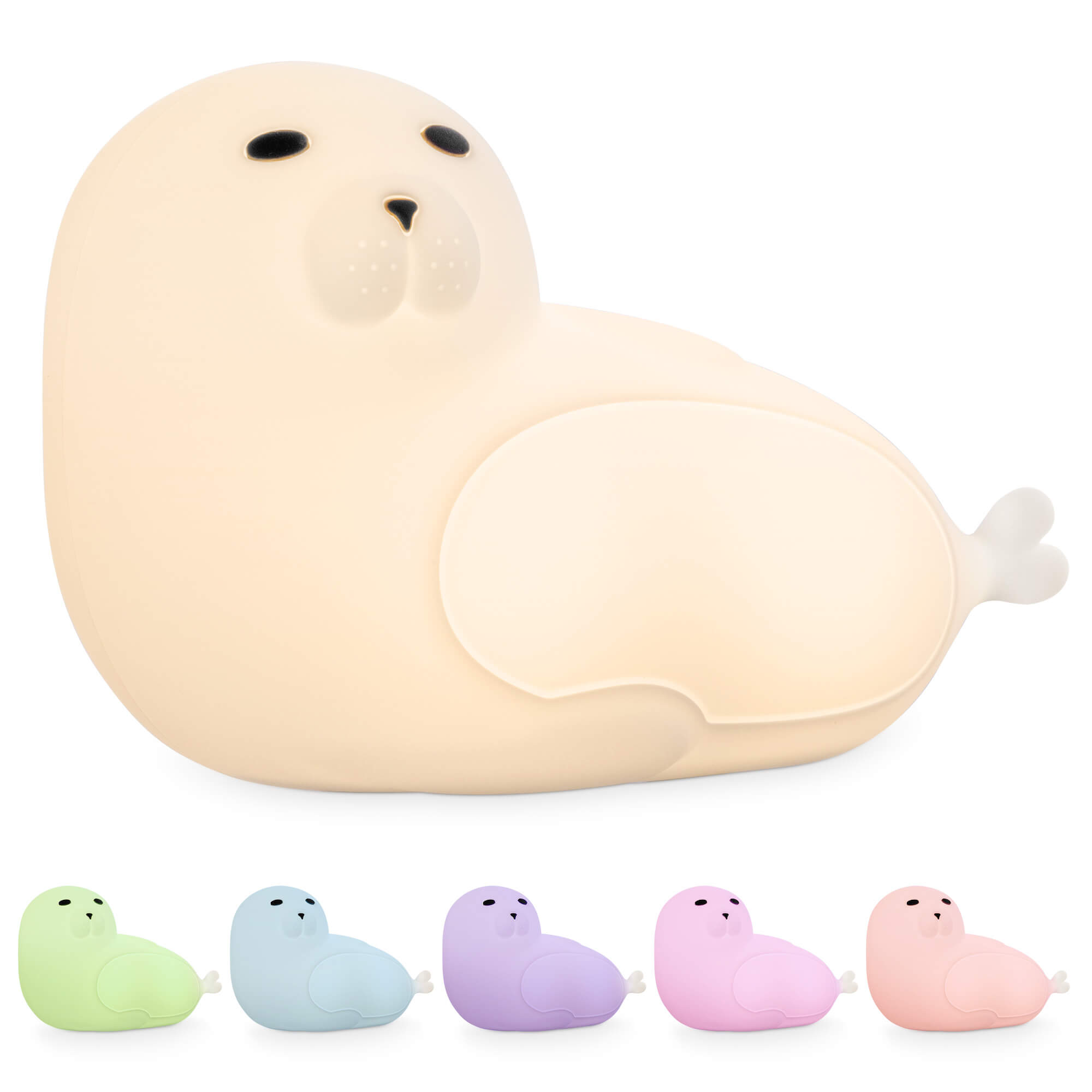 Navaris LED Night Light RGB - Παιδικό Νυχτερινό Φως με Αλλαγή Χρωμάτων - Design Seal - White - 55004.02.04