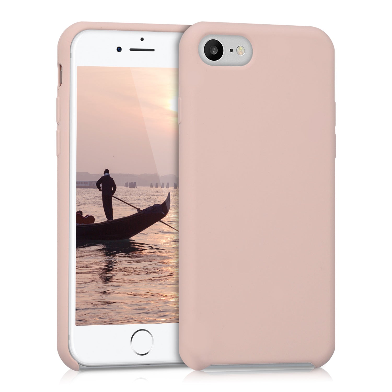 KW iPhone SE 2022 / SE 2020 / 7 / 8 Θήκη Σιλικόνης Rubber TPU - Rose Gold Matte - 40225.81