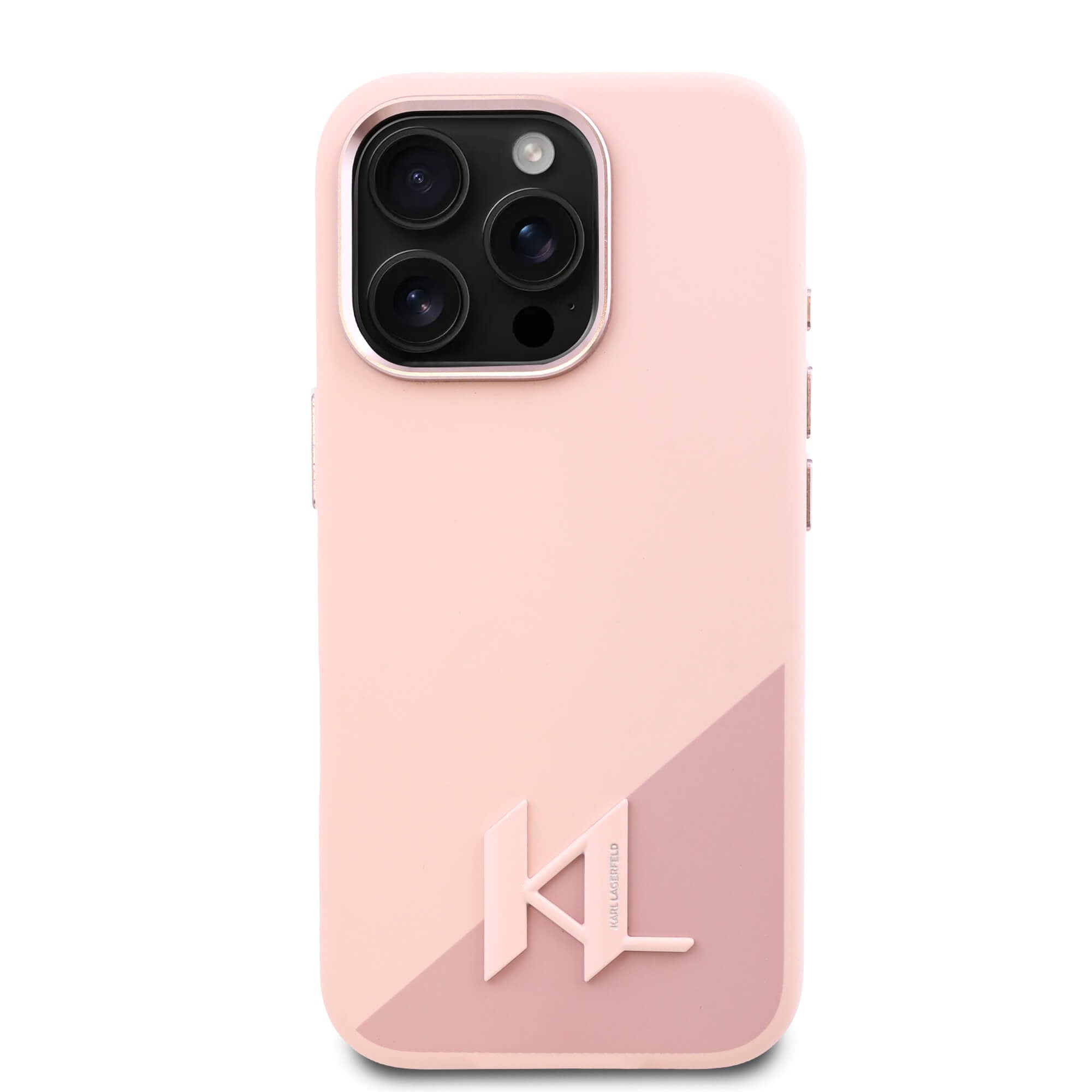 Karl Lagerfeld iPhone 16 - Silicone Shadow Metal Initial - MagSafe Θήκη Σιλικόνης - Pink - KLHMP16XSCMKMPCP