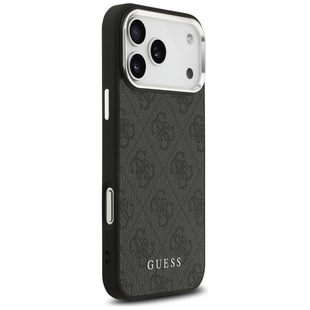 Guess iPhone 17 Pro Max - 4G Classic Logo MagSafe - Σκληρή Θήκη με Πλαίσιο Σιλικόνης και Επένδυση Οικολογικού Δέρματος - Black - GUHMP17XP4GSSMCK