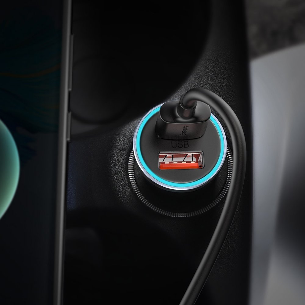 Baseus Golden Contactor Pro 40W Φορτιστής Αυτοκινήτου Γρήγορης Φόρτισης με 2 Θύρες USB και Καλώδιο Type-C - Grey - TZCCJD-A0G