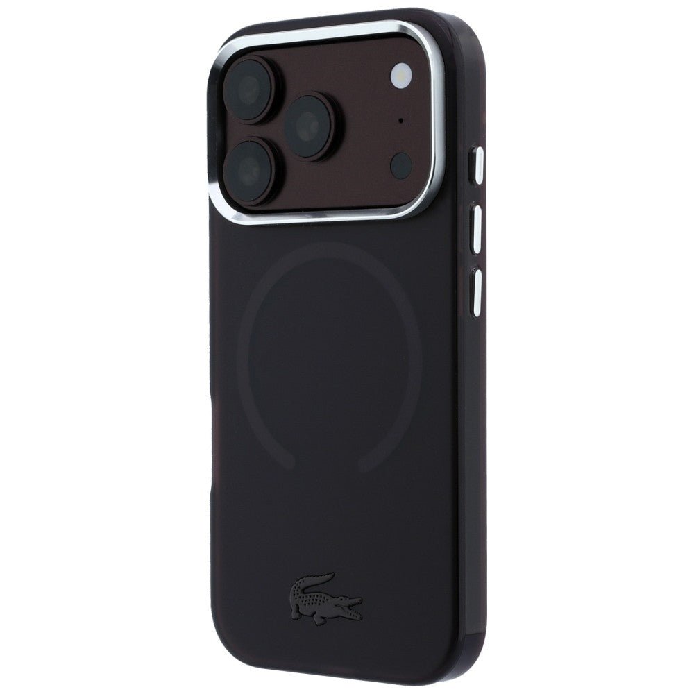 Lacoste iPhone 17 Pro / iPhone 18 Pro - Σκληρή Θήκη με Πλαίσιο Σιλικόνης - IML Frosted MagSafe - Burgundy