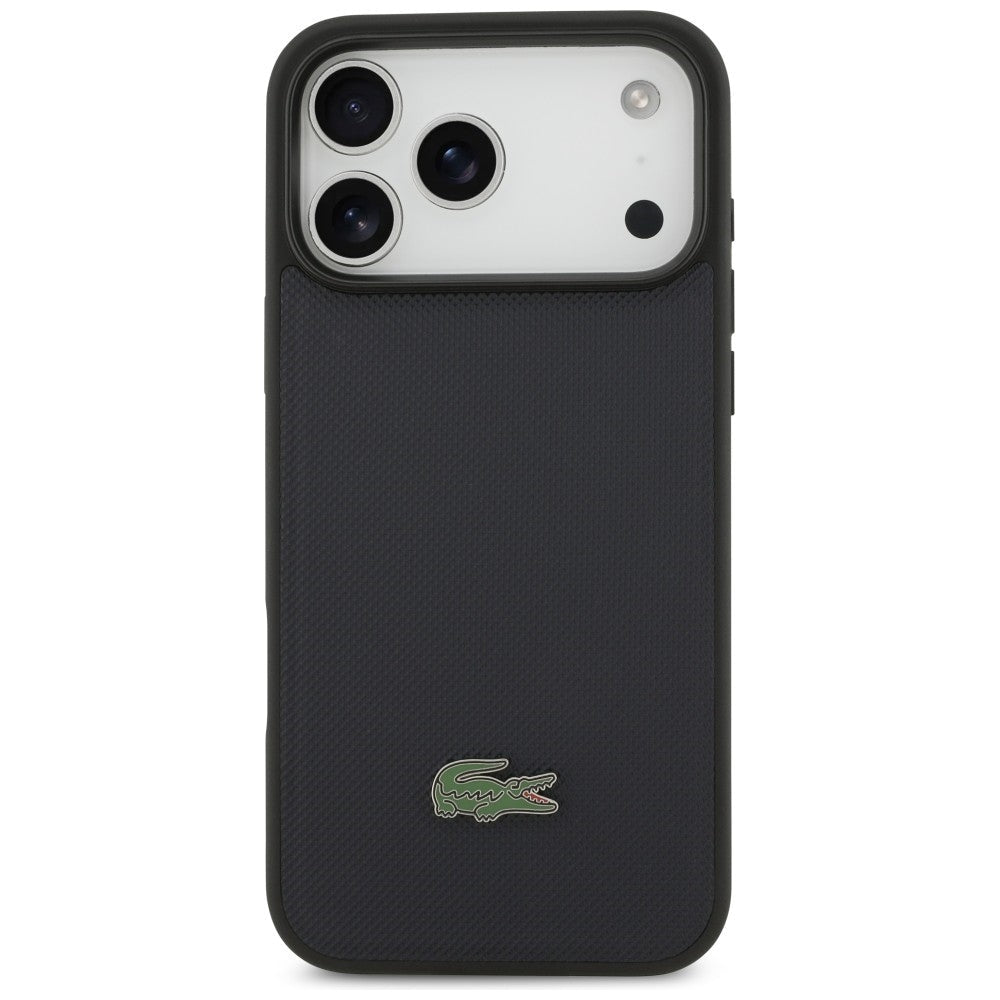 Lacoste iPhone 17 Pro Max - Σκληρή Θήκη με Πλαίσιο Σιλικόνης - Petit Pique Lacquer Logo MagSafe - Marine
