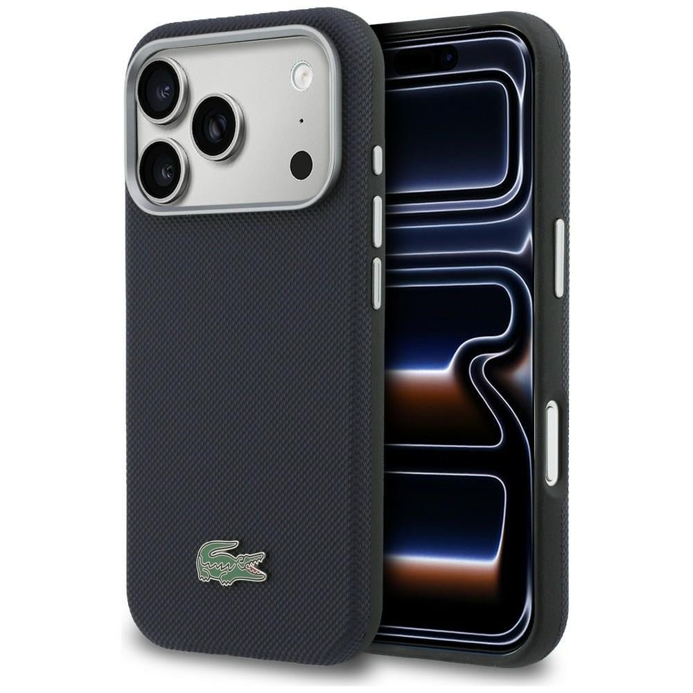 Lacoste iPhone 17 Pro Max - Σκληρή Θήκη με Πλαίσιο Σιλικόνης - Semi Wrap Petit Pique MagSafe - Navy Blue