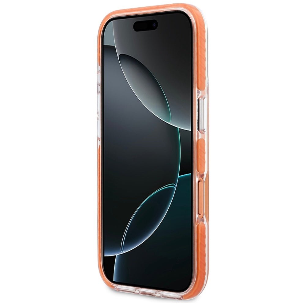 Lacoste iPhone 17 Pro Max - Σκληρή Θήκη με Πλαίσιο Σιλικόνης - Shockproof Transparent Frosted MagSafe - Orange