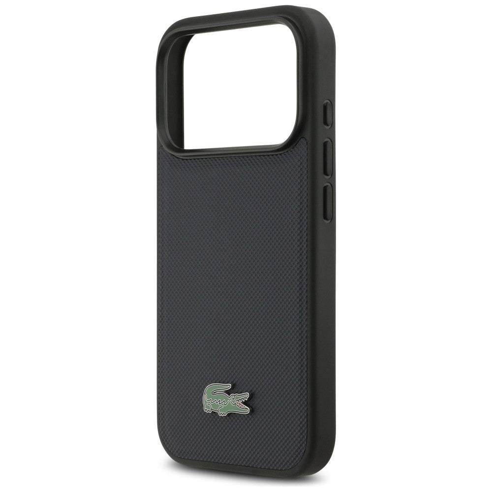 Lacoste iPhone 17 Pro - Σκληρή Θήκη με Πλαίσιο Σιλικόνης - Petit Pique Lacquer Logo MagSafe - Marine