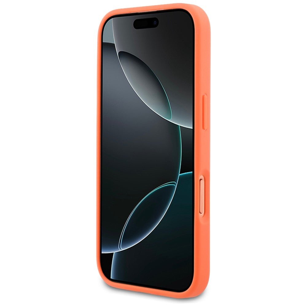 Lacoste iPhone 17 Pro - Σκληρή Θήκη με Πλαίσιο Σιλικόνης - Petit Pique Lacquer Logo MagSafe - Οrange
