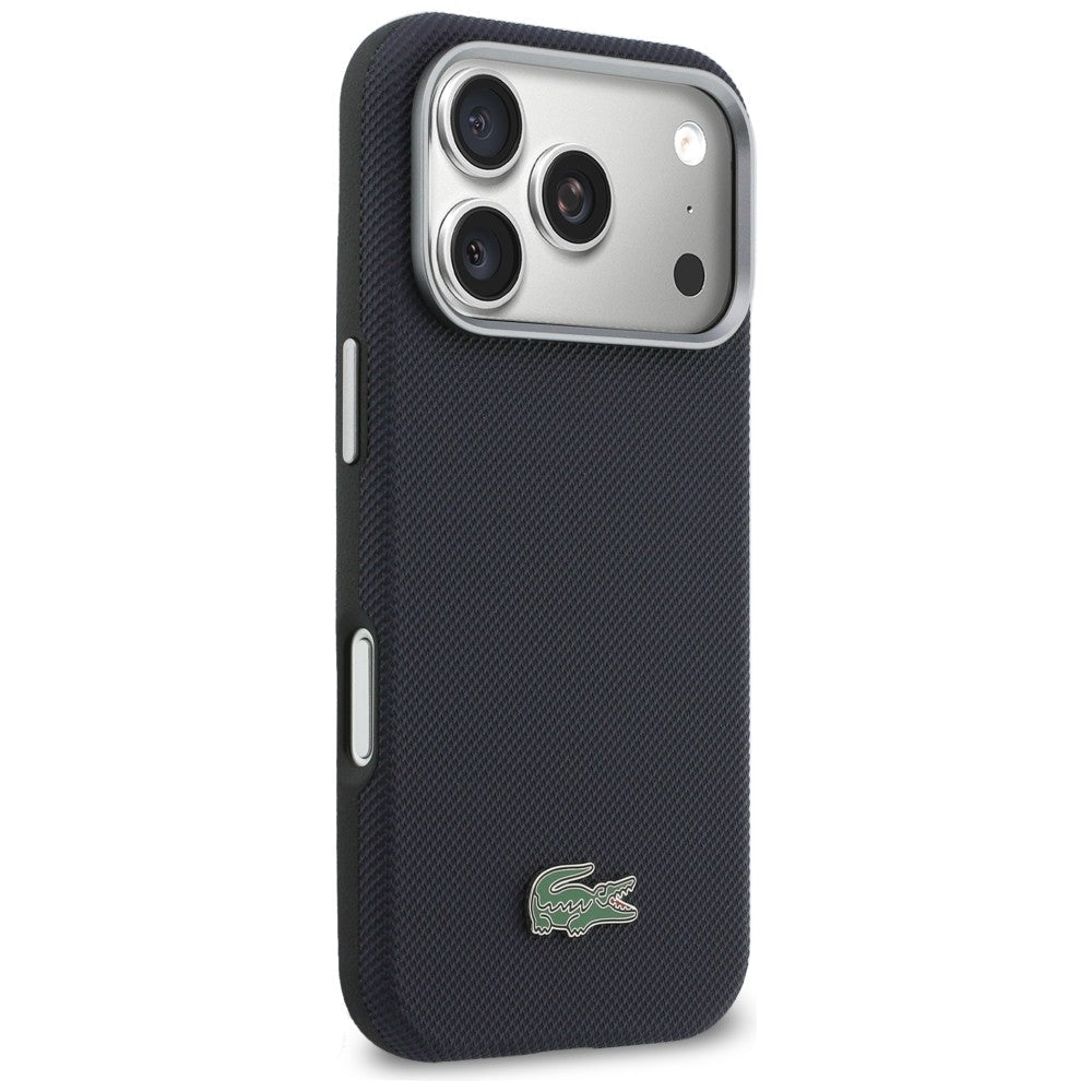 Lacoste iPhone 17 Pro - Σκληρή Θήκη με Πλαίσιο Σιλικόνης - Semi Wrap Petit Pique MagSafe - Navy Blue