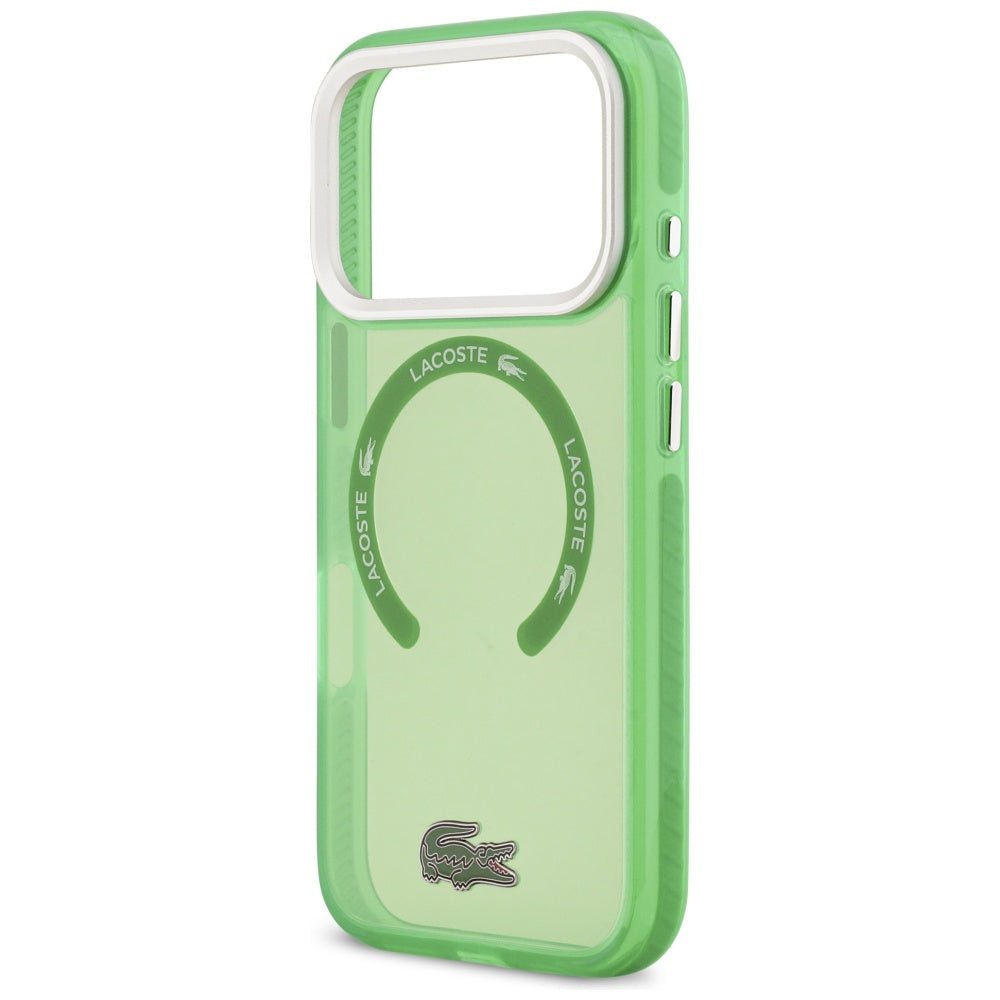 Lacoste iPhone 17 Pro - Σκληρή Θήκη με Πλαίσιο Σιλικόνης - Shockproof Transparent Frosted MagSafe - Green
