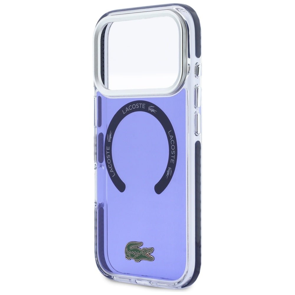 Lacoste iPhone 17 Pro - Σκληρή Θήκη με Πλαίσιο Σιλικόνης - Shockproof Transparent Frosted MagSafe - Marine